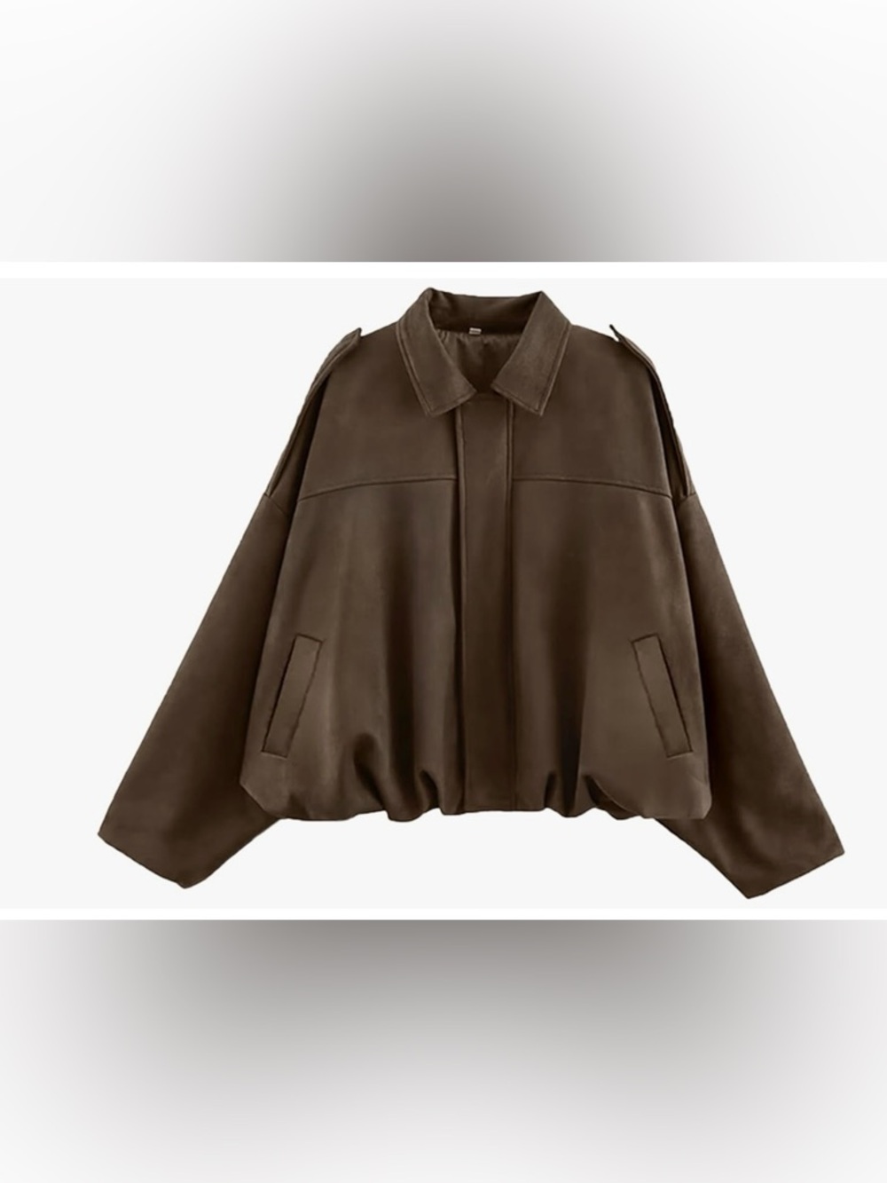 Brown Women's Cropped Bomber Jacket